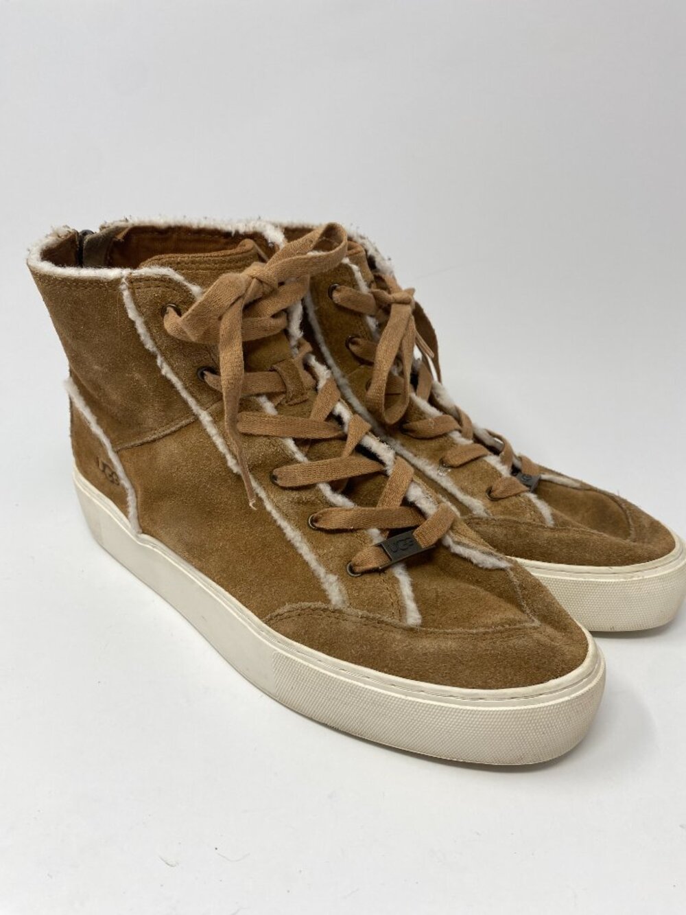 UGG Nuray High Top Sneakers Womens 11 Chestnut Brown Suede Boho Hippie 1123694
